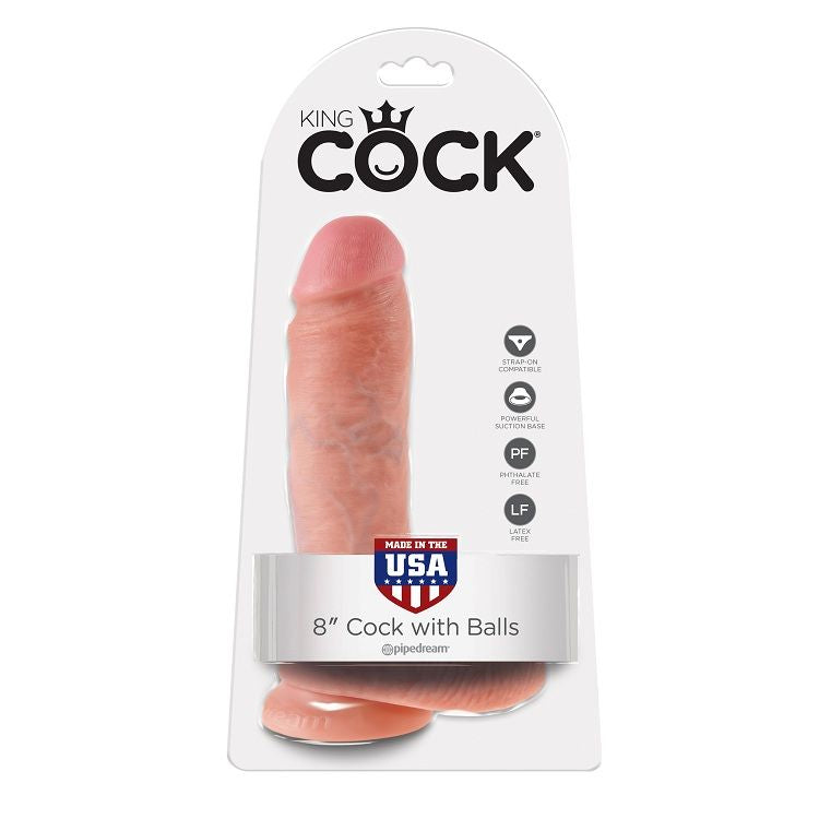 KING COCK - 8 PENE REALÍSTICO NATURAL 20.3 CM