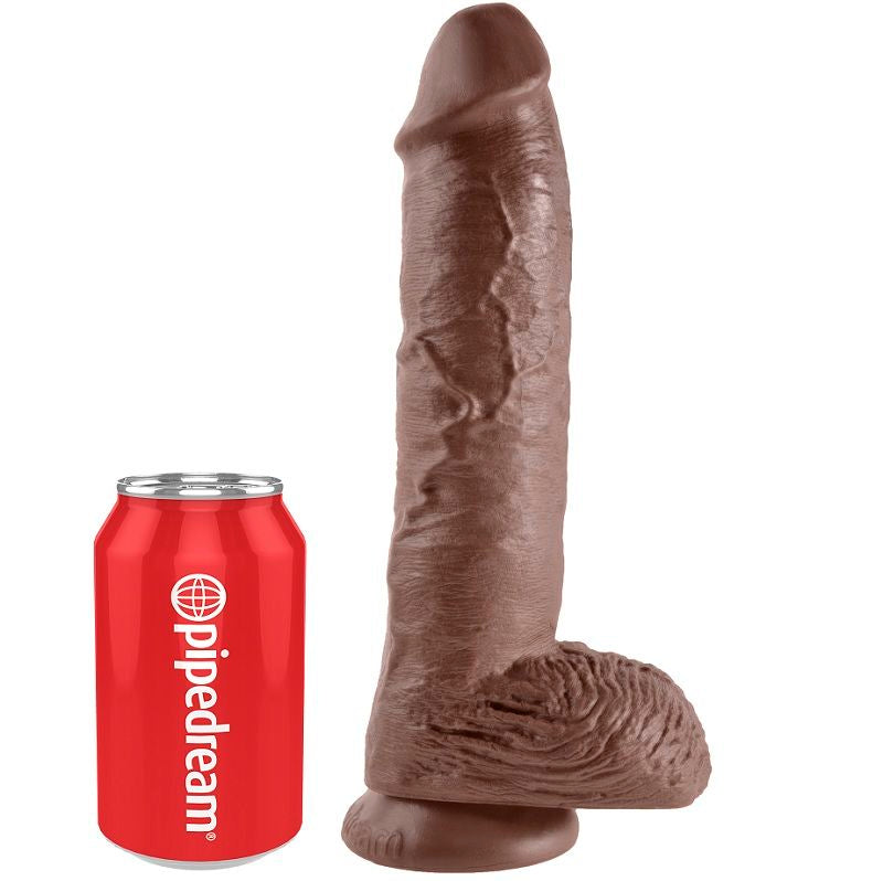 KING COCK - 10 PENE REALÍSTICO MARRÓN 26.5 CM
