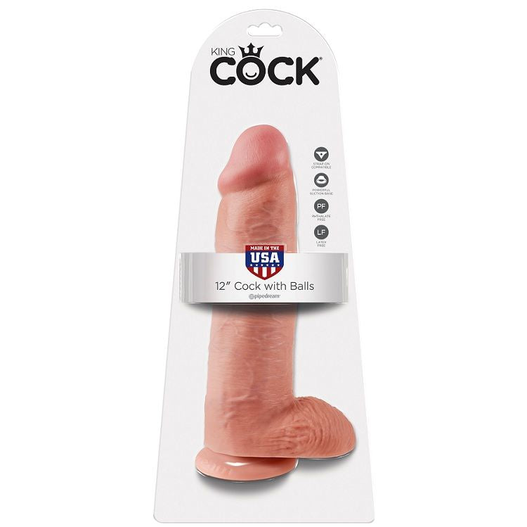 KING COCK - 12 PENE REALÍSTICO NATURAL 30.48 CM