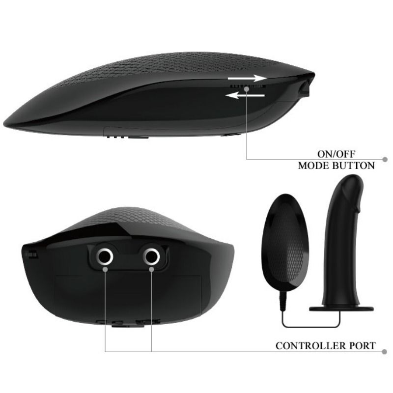 PRETTY LOVE - VITO STRAP ON CON DILDO HUECO Y VIBRACIÓN 17.3 CM