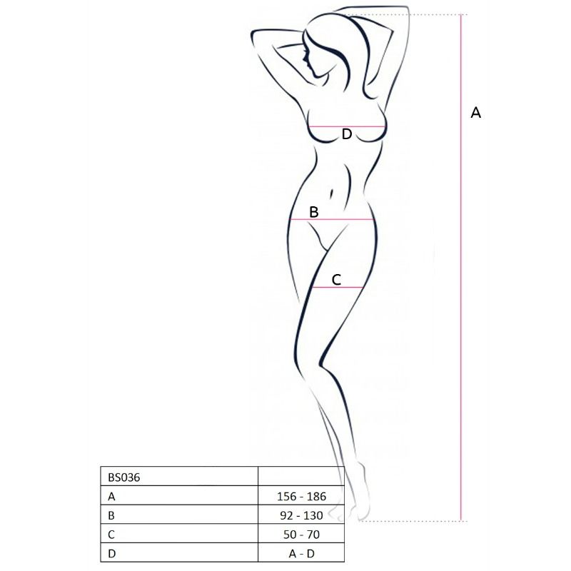 PASSION - WOMAN BS036 BODYSTOCKING BLANCO TALLA ÚNICA