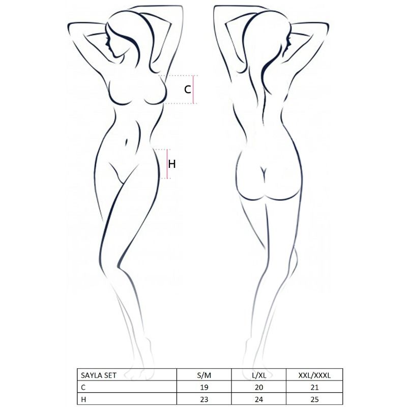 PASSION - WOMAN SAYLA SET NEGRO TALLA S/M