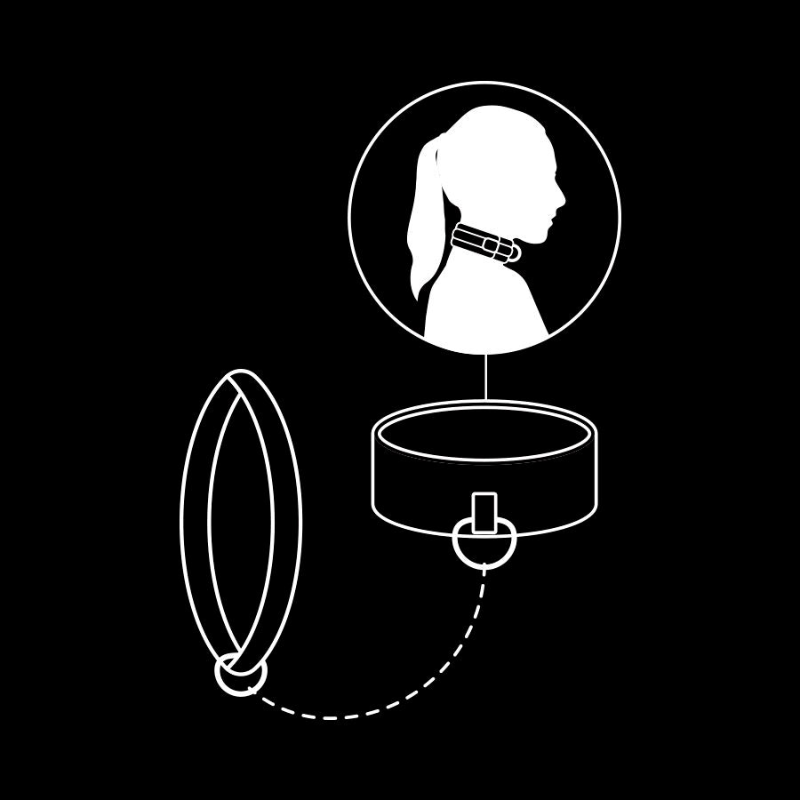 FETISH SUBMISSIVE - COLLAR CON CADENA CON FORRO DE NEOPRENO