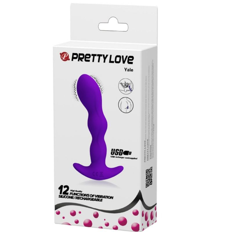 PRETTY LOVE - MASAJEADOR ANAL 12 MODOS VIBRACIÓN LILA