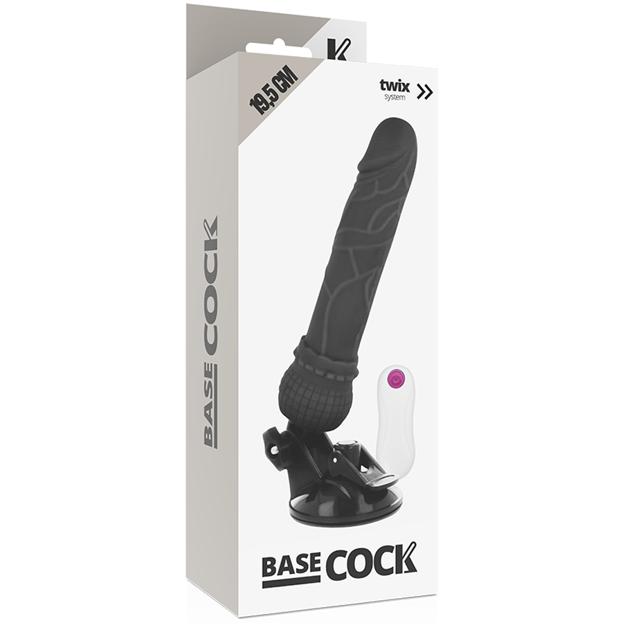 BASECOCK - VIBRADOR REALÍSTICO CONTROL REMOTO NATURAL 19.5 CM -O- 4 CM