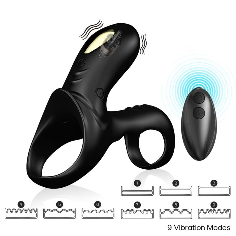 ANILLO DOBLE VIBRADOR PAREJA NEGRO ARMONY - RANGER